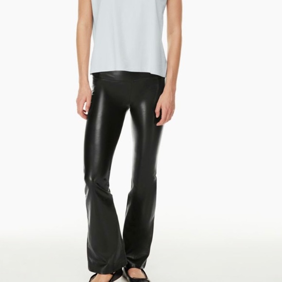 Wilfred Free Daria Faux Leather Flare Pant Black NWT - Picture 2 of 5